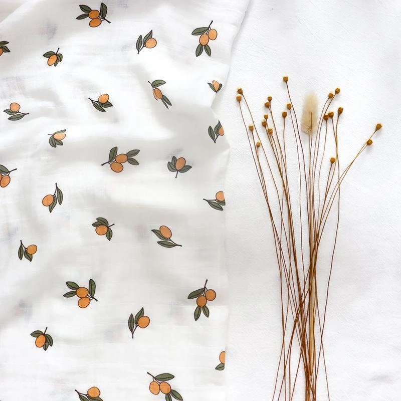 Wholesale Organic Cotton Fabric Baby muslin anti-jumping swaddling clothes 2 layers bamboo swaddle blanket Support customization