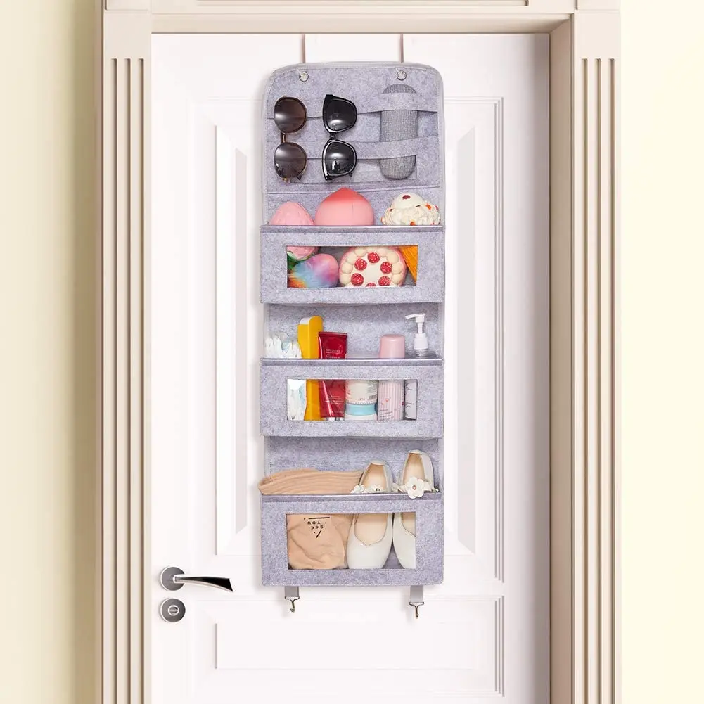 Upin Clear Window door Storage Bag Organization Flower Felt Wall Hanging Shelves