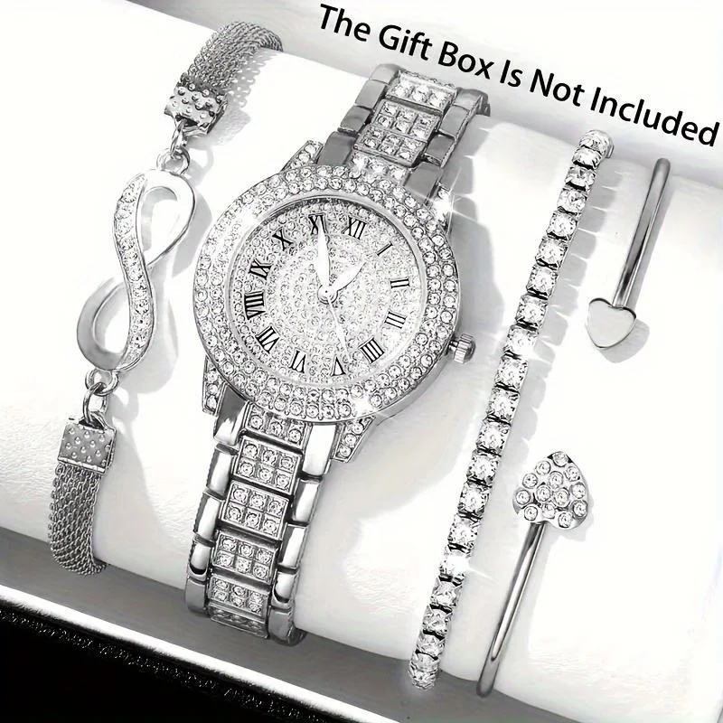 Wholesale fashion Classic Wristwatch Diamond Bracelet women Quartz Watches jewelry gift set for Ladies