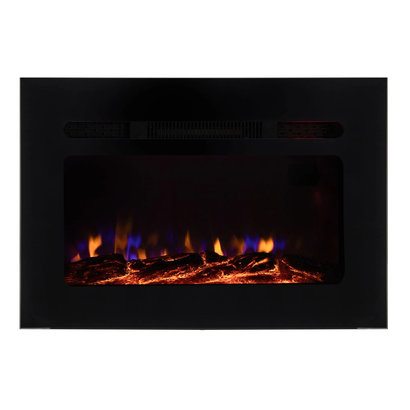 1500W Electric Fireplace for Household Use RV 30-Inch Electronic with Flame Color Settings Log & Crystal Hearth Options