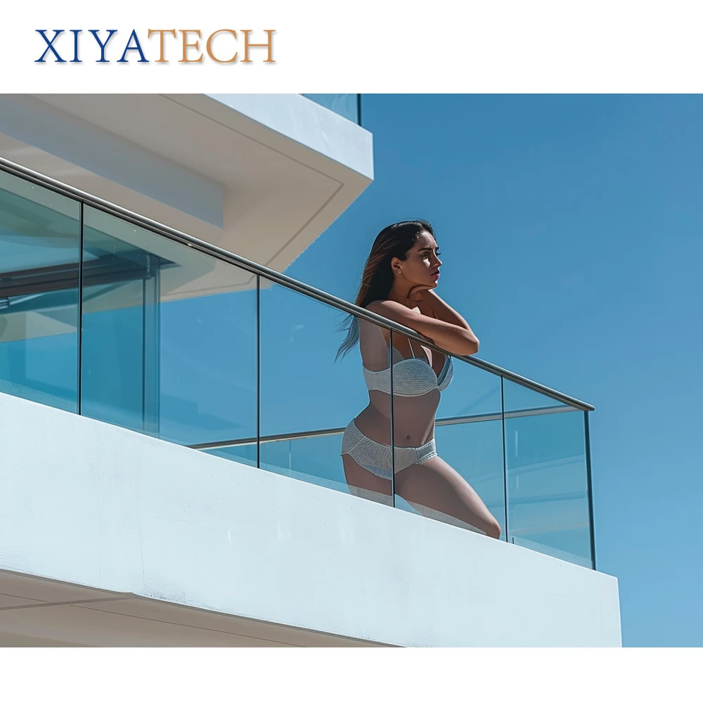 XIYATECH Customized Design Modern u-groove frameless glass railing balcony terrace handrail