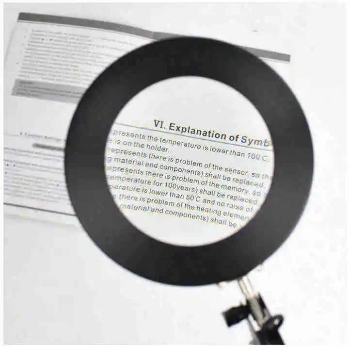 Wholesale metal folding long arm 8X magnifying glass led desk lamp with cover nail salon table lamp