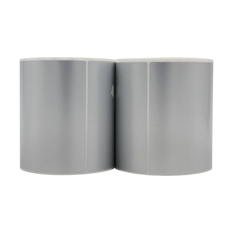 Multi Size Waterproof Polyester Glossy Finish Black Roll Matt Sliver Label