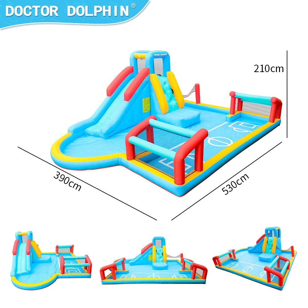 Doctor Dolphin EN71 kids jumping slide water castle Inflatable Bounce castle Commercial Inflatable Bouncy House