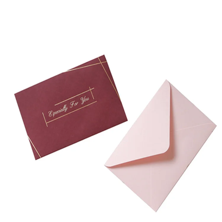 Customized Gold Hot Foil Logo Pink Packing Envelopes For Halloween Party