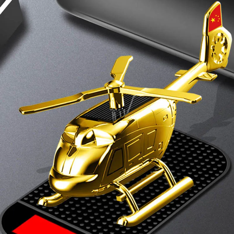 New creative car perfume metal solar rotating helicopter aromatherapy ornaments car accessories