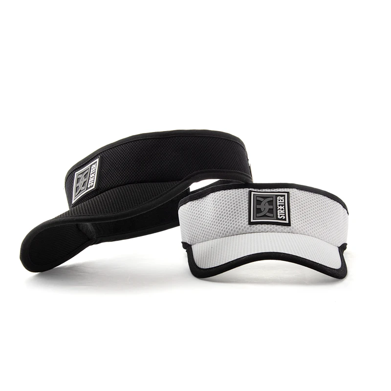 Custom rubber logo Sport Running Sun Visor Cap golf Visor Hats For men Women Quick Dry Fit Visor