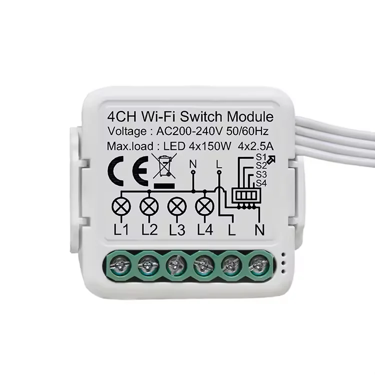 Home Automation Tuya Smart Mini 2Way WiFi Switch Module Relay 1/2/3/4 Channel