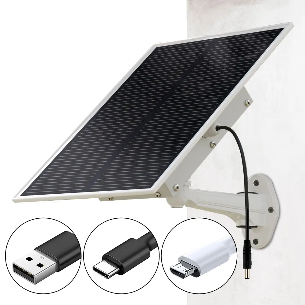 TecDeft Solar Panel Energy  Security System DC 12V/5V Output for CCTV Camera