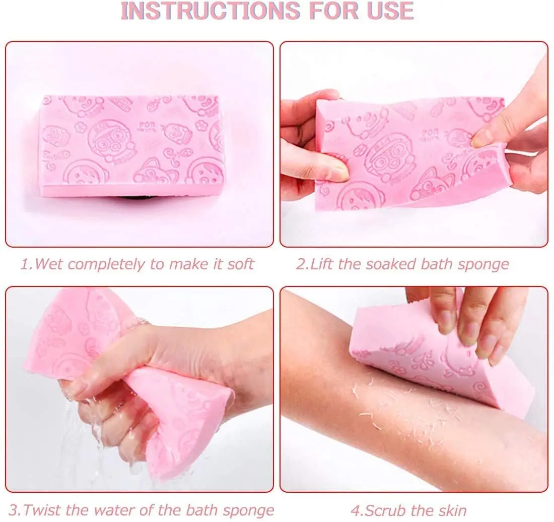 BONNO Exfoliating Bath Sponge Asian Bath Sponge for Shower Korean Moisturizer and Exfoliator Body Sponge