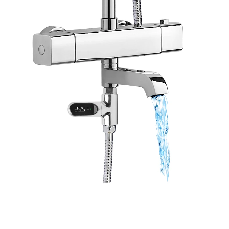 Поворотный на 360 градусов светодиодный цифровой дисплей время и температура воды светодиодный термометр