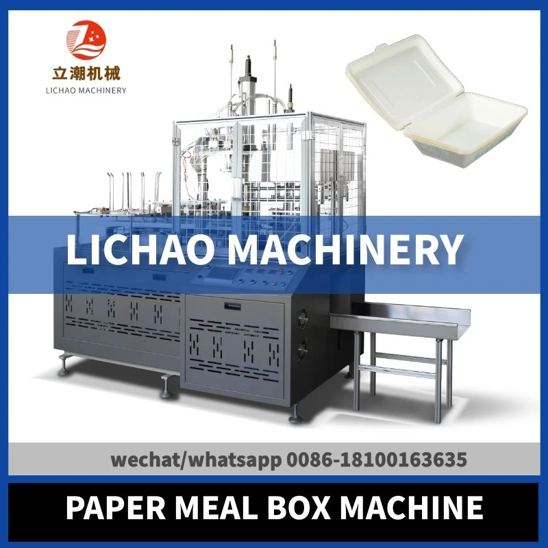  fine good quality fast take away food pe coated oil water proof embossed paper lunch meal box machine price
