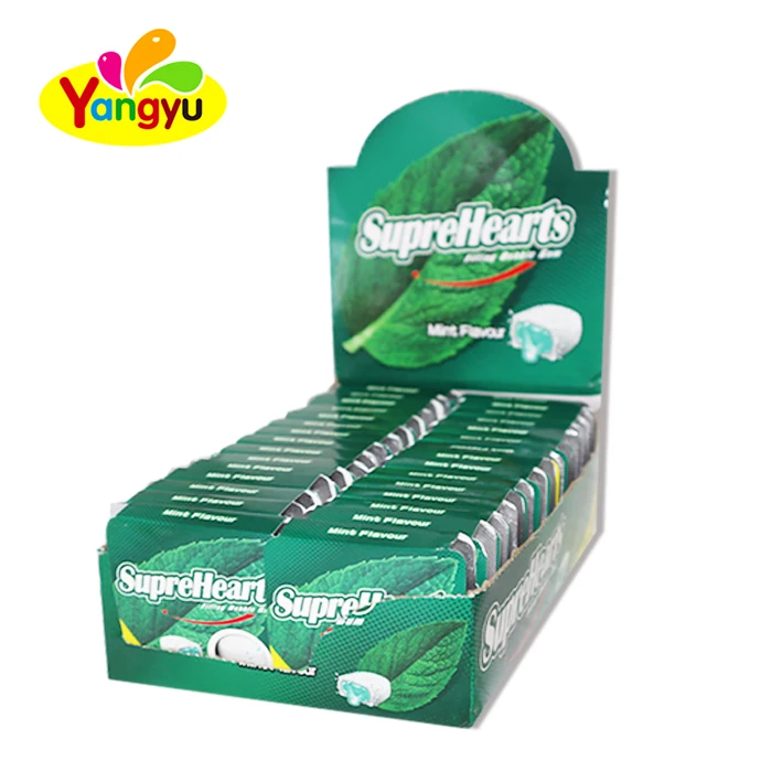 New Mint flavored flake individually packaged refreshing mouth filled bubble gum