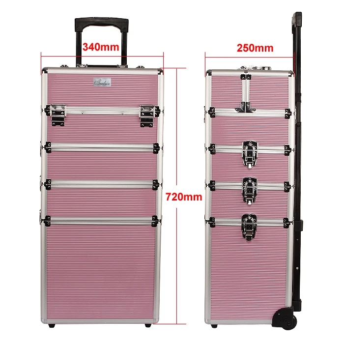 Youbei pink Makeup Luggage Case Professional Kits Cosmetic Case storage containers