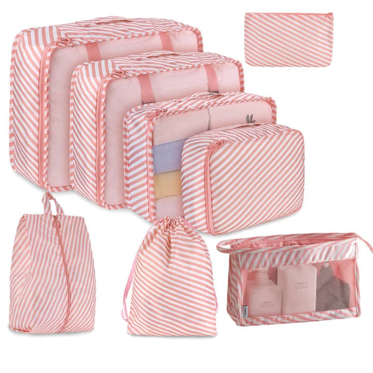 Packing Cubes for Travel 8Pcs Travel Cubes Set Foldable Suitcase Organizer Lightweight Luggage Storage Bag