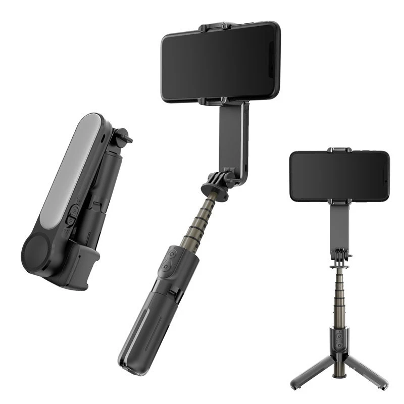 Wholesale Gimbal Stabilizer With Fill Light BT Remote Automatic Balance Selfie Stick For Phone Tripod Holder Stand