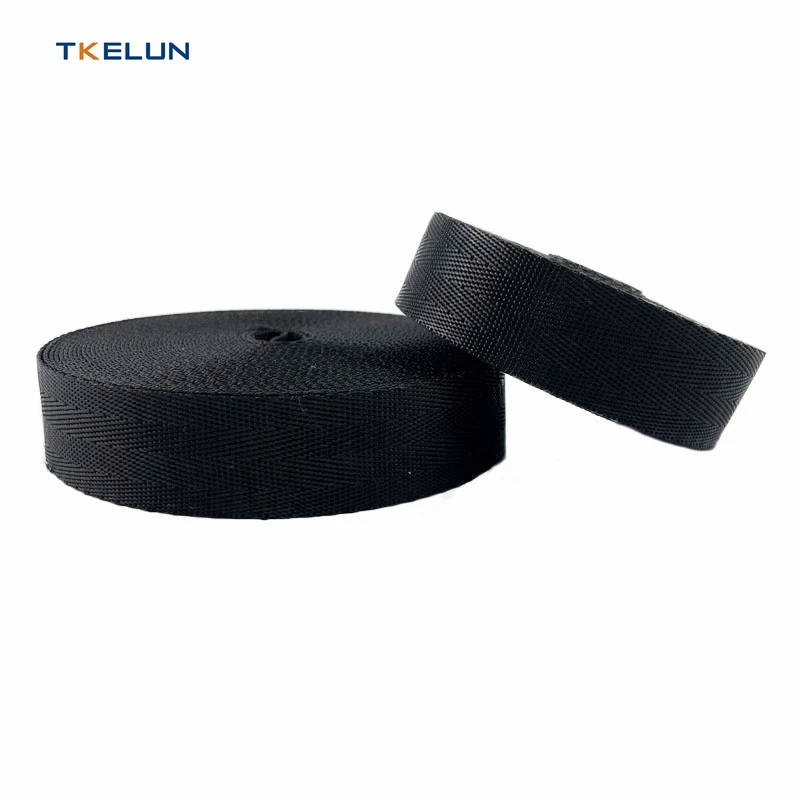 Black Color Woven Straps Cut Resistant 4/5 Twill UHMWPE Webbing Backpack Strap