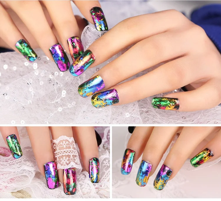 10 дизайнов/набор 4,0*100 см голографический ногтевое искусство, переводные наклейки фольги бумага Звездное AB цвета УФ гель для обертывания