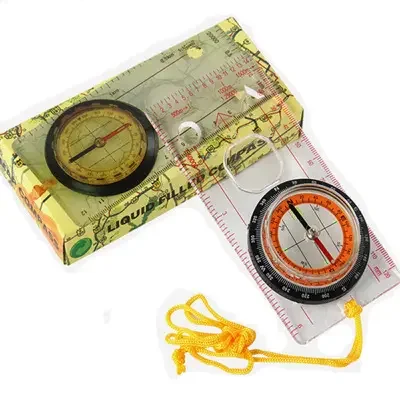 High Quality Portable Compass Map Scale Ruler Digital Dial Display Pointer Hiking Camping Survival Acrylic Material Made Plastic