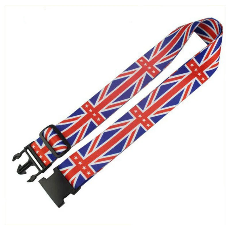 Adjustable Customize Heat Transfer Printing Polyester Luggage Belt, Customized National Flag Luggage Strap