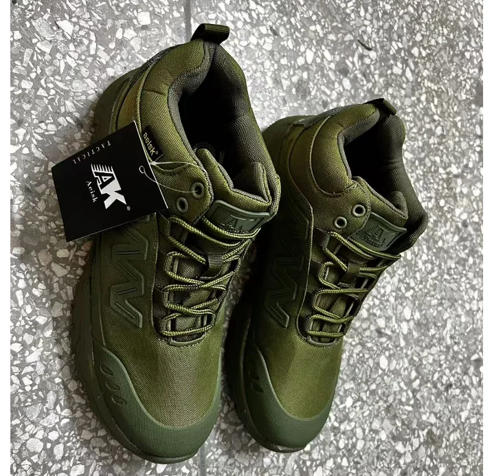 DF A162  Olive Green customized AK AEISK  middle cut sports training shoes canvas ankle boots MG boots