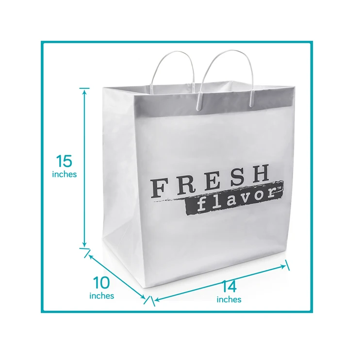 Custom Clear Rigid Snap Seal Handle Plastic Bag Patient Garment Bag Shopper Bag
