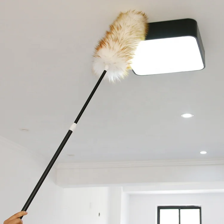Household Cleaning Tools Feather Brush Duster Soft Wool Dust Cleaner with Wooden Handle