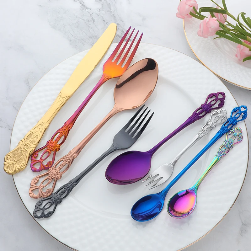 Royal Doulton European Style Stainless Steel Cutlery  Eco Friendly Flatware  Set Wholesale  8pcs Fork Spoon Knife Set