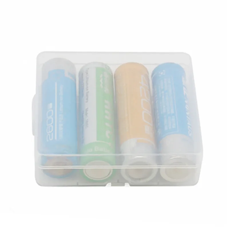 Pack of 4 18650 AA Plastic Battery Box Transport Box Storage Box for Batteries