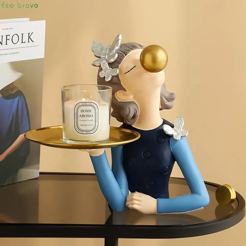 Modern Artificial Gifts Crafts Bubble Girl Resin Crafts Ornament Home Gecor Creative Storage Tray Home Accessories Gift Sets