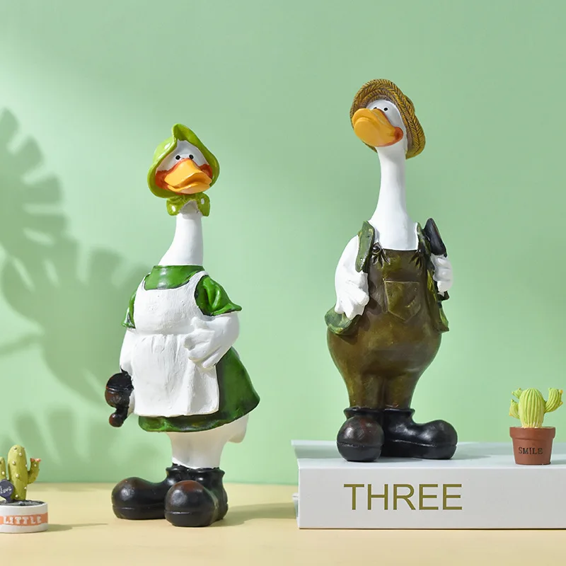 garden supplies cute resin goose duck animal statue sculpture ornament garden duck outdoor decor