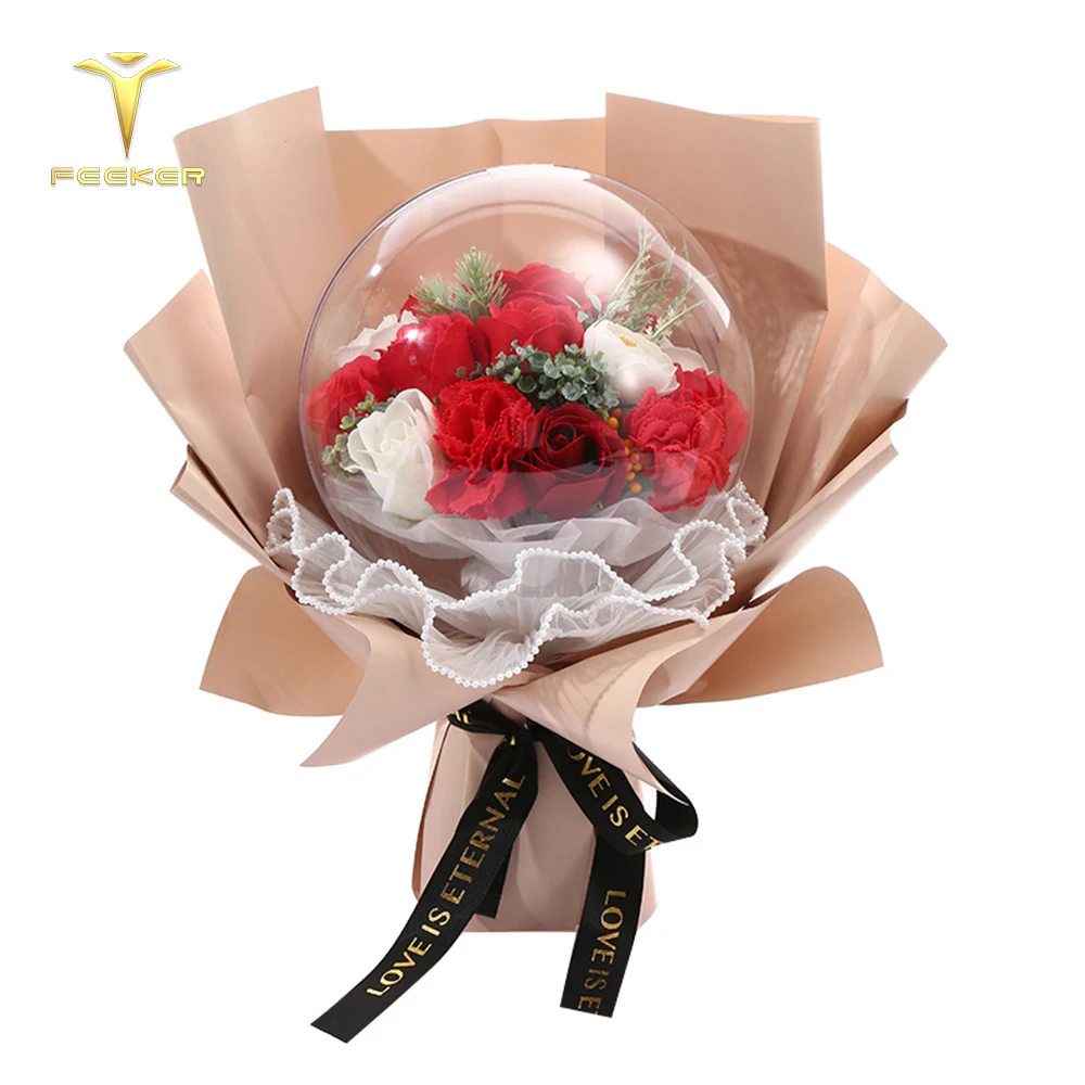 Gas Ballon Led Rose Bouquet Light With Balloon