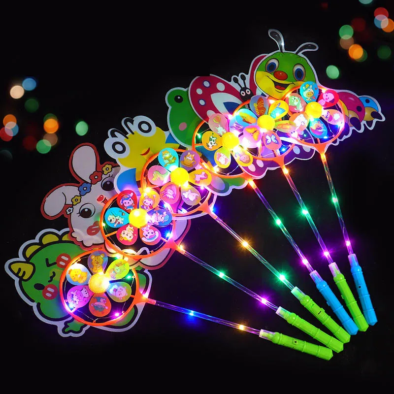 Cartoon Fairy Wand  Luminous Fluorescent Various Shapes Colorful Street Stall  Windmills Toys