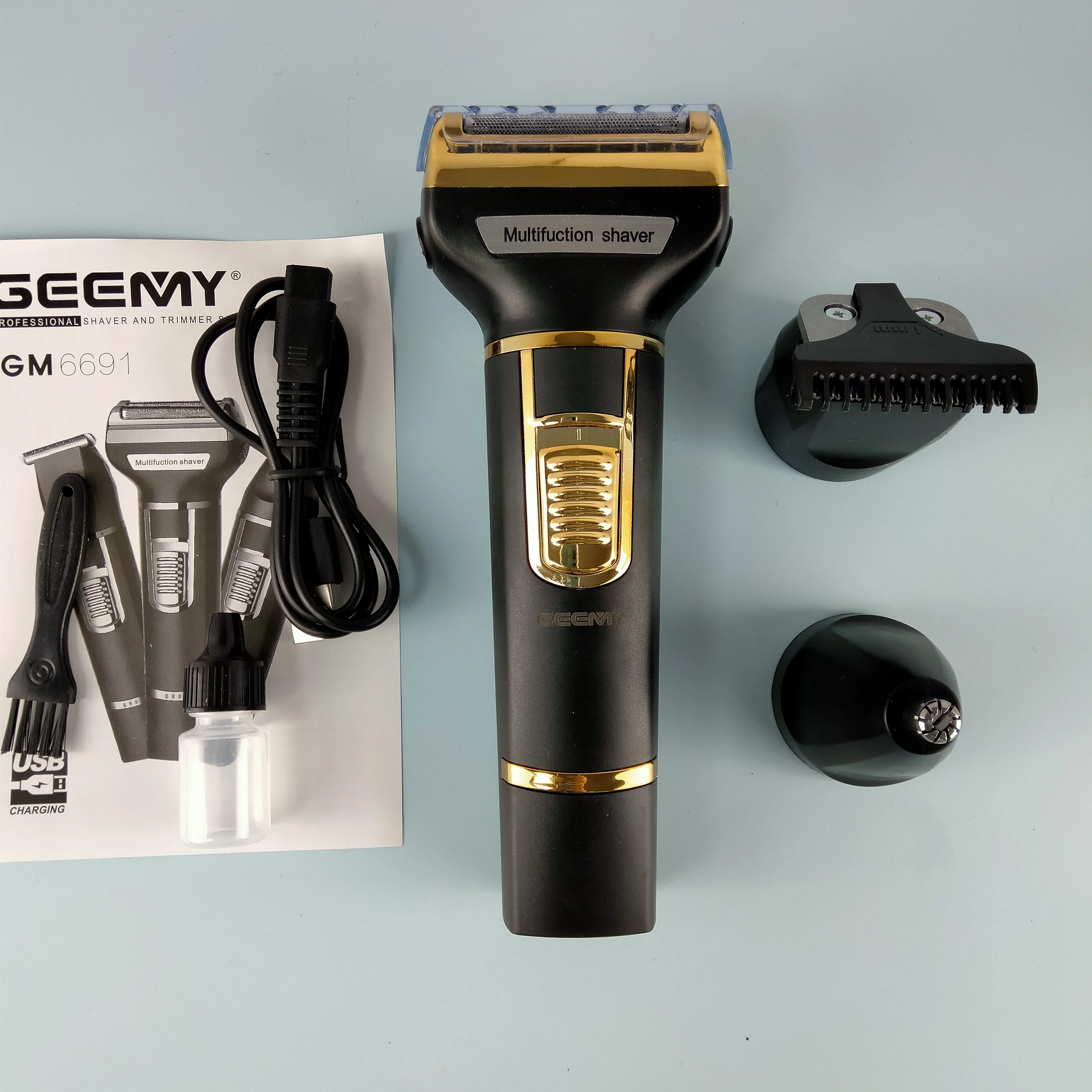 Крупное изображение Geemy GM-6691 парикмахерское оборудование профессиональный беспроводной электрический триммер для волос перезаряжаемый зажим
