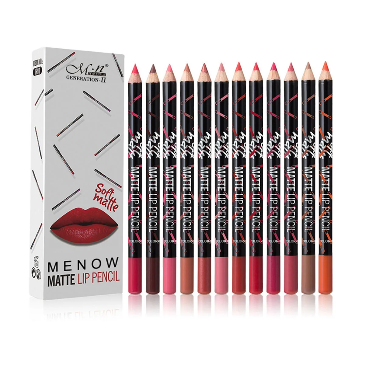 
Новейший карандаш для губ матовый Макияж для губ Начинающий водонепроницаемый карандаш для губ 12 цветов/коробка 