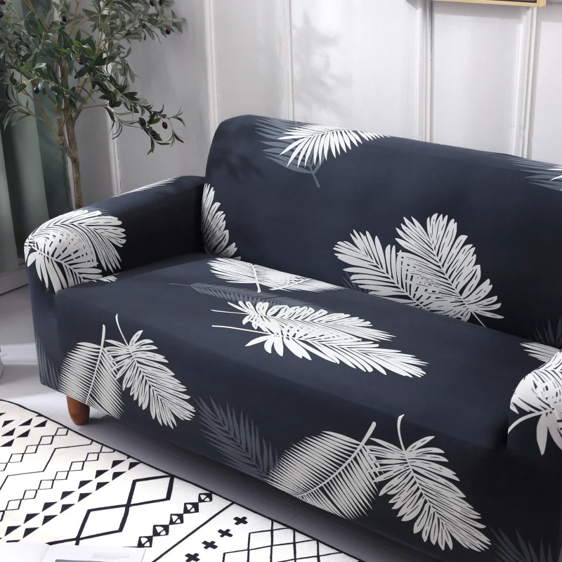 Stretch Sofa Slipcovers Fitted Furniture Protector Printed Plain Solid Sofa Cover for Dining Room Stylish Fabric Couch Cover