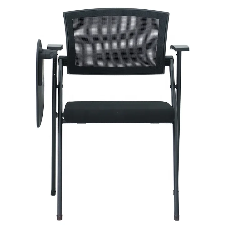 Office Furniture Staff Stackable Mesh Office Training Chair With Plastic Writing Pad