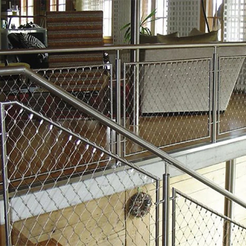 Flexible stainless steel  cable net for stairs/bridge protection mesh