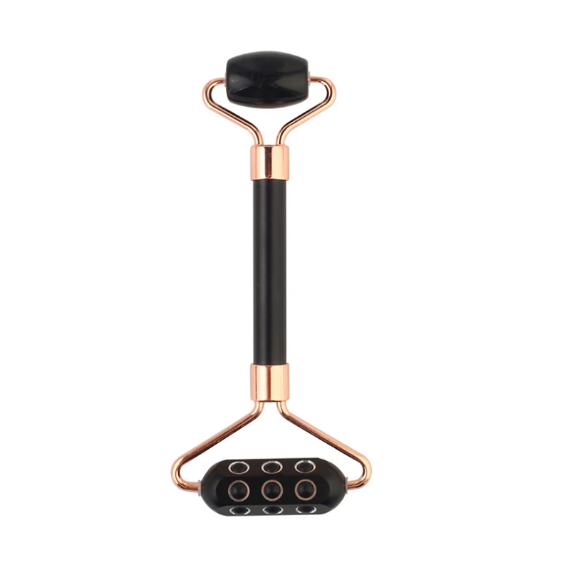 Wholesale natural dream amethyst double head facial massager jade roller