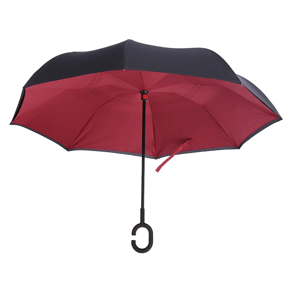 Double Layer Inverted Umbrella with C-Shaped Handle Anti-UV,waterproof windproof reverse Umbrella for Car rain Outdoor Use/