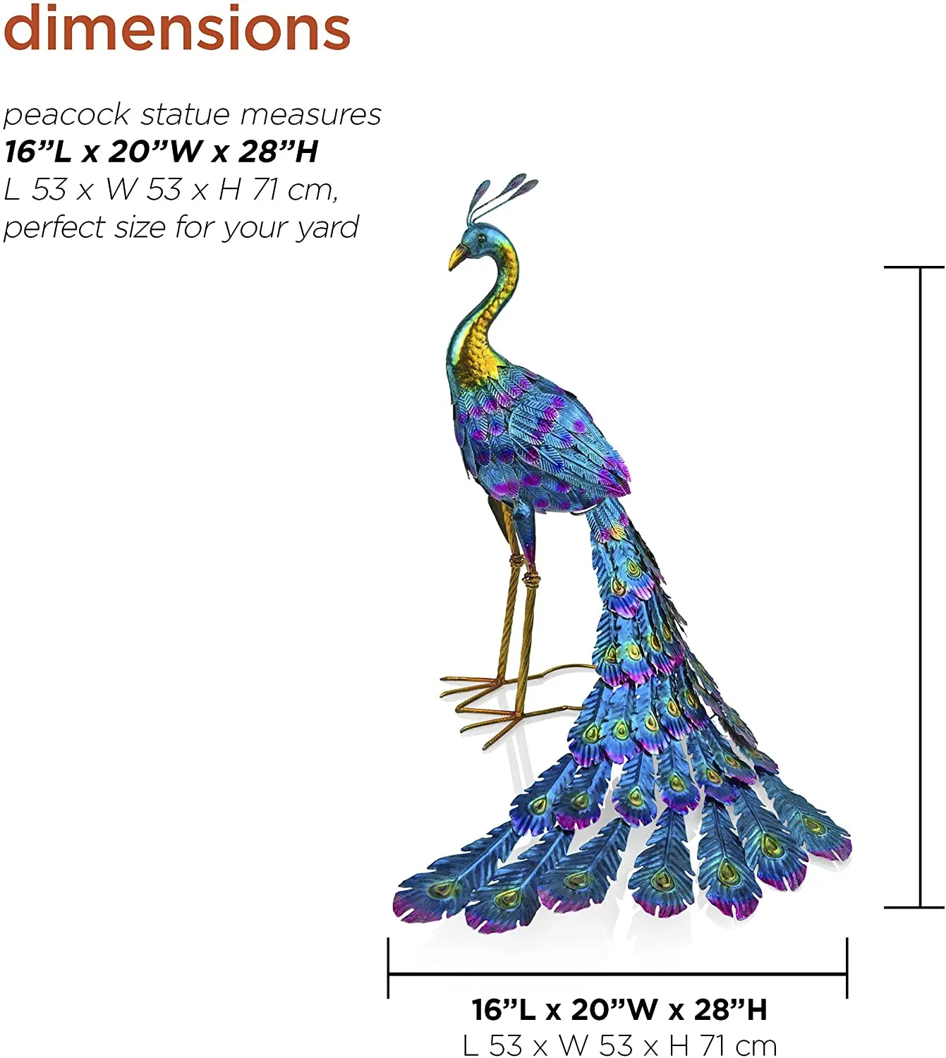 New Product High Quality Wholesale Handmade Garden Decor Yard Art Metal Peacock Garden Decoration Outdoor