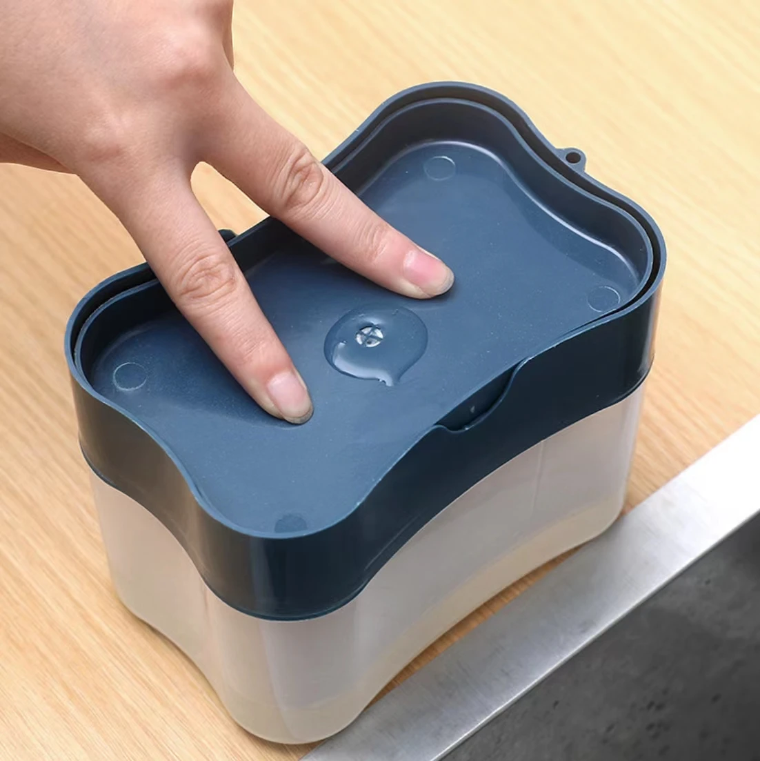 Household Kitchen Cleanup Sponge With Holder Scouring Pad Soap Dispenser And Kitchen Sponge Holder