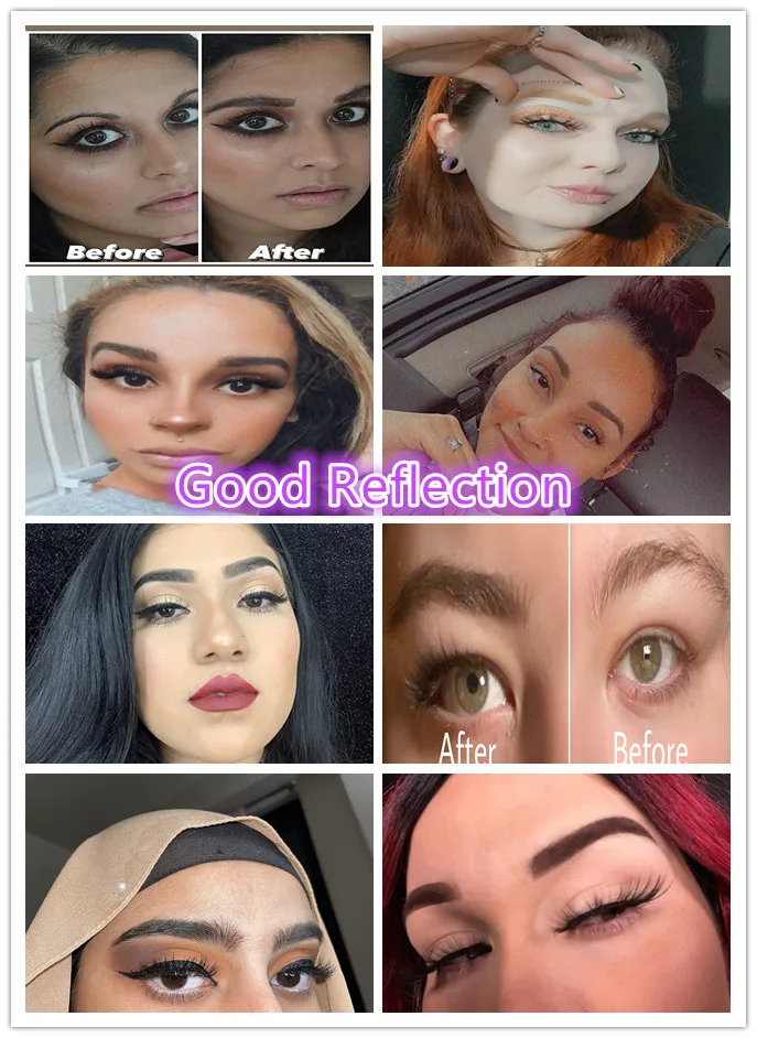 No logo One Step Brow Stamp Powder Reusable Eyebrow Stencils Shape Thicker and Fuller Brows Eyebrow Stamp Stencil Kit white