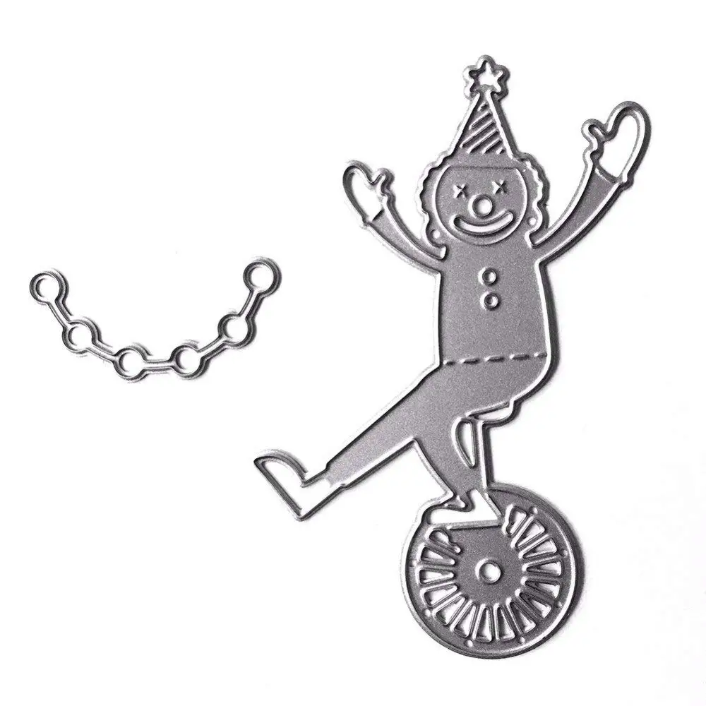 Carbon Steel Metal Clown Stencils Cutting Dies DIY Card Making Tool Silver Template