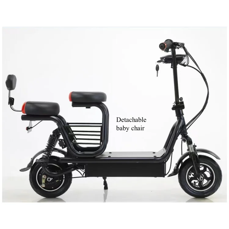 New Type Lightweight Flexible 3 Wheel Electric Scooter with Child Seat Basket Wholesale 350W 48v for Adult Folding Moped Scooter