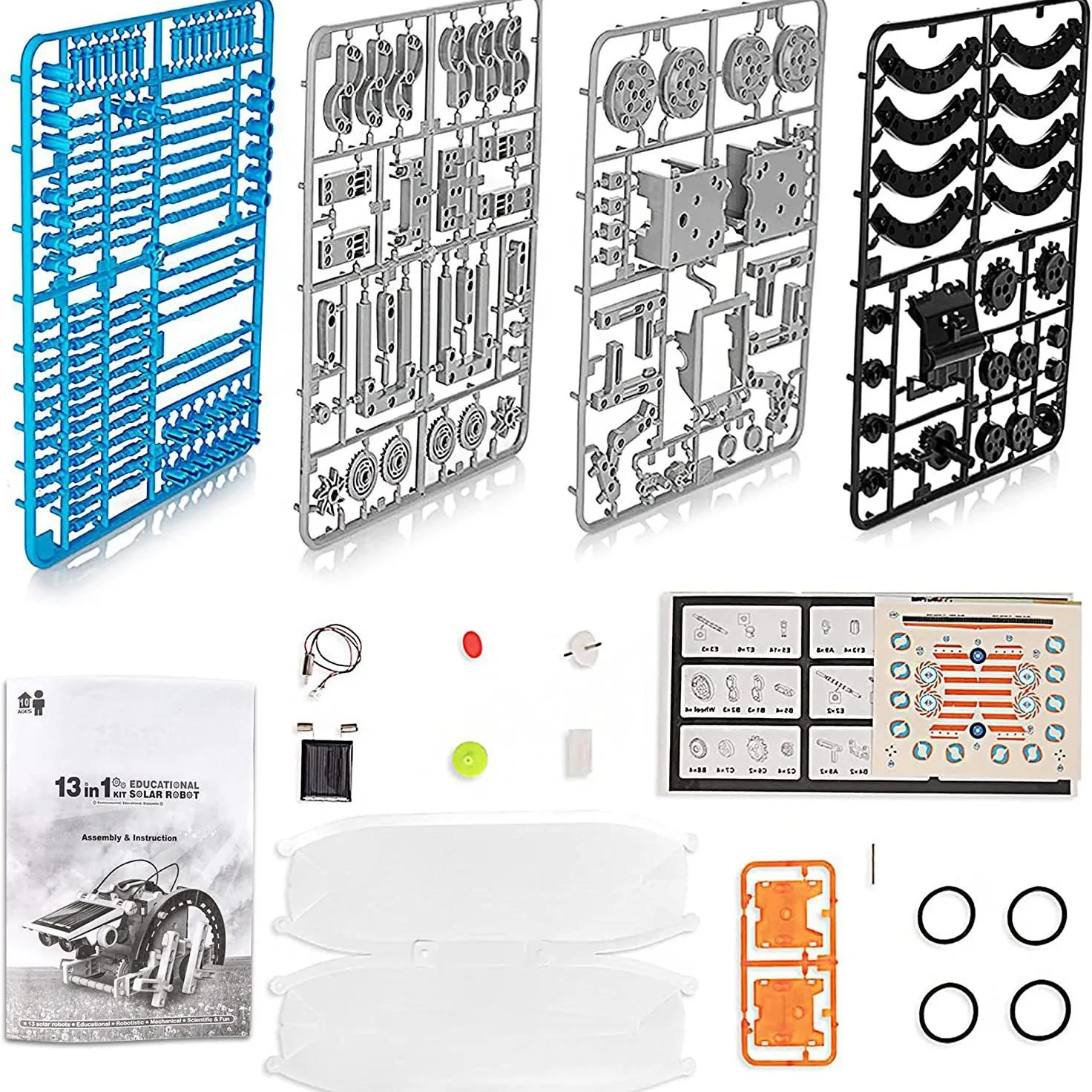 Stem 13-in-1 Education Solar Robot Toys 190pcs Diy Building Science Experiment Kit For Kids Educational Toy Robots