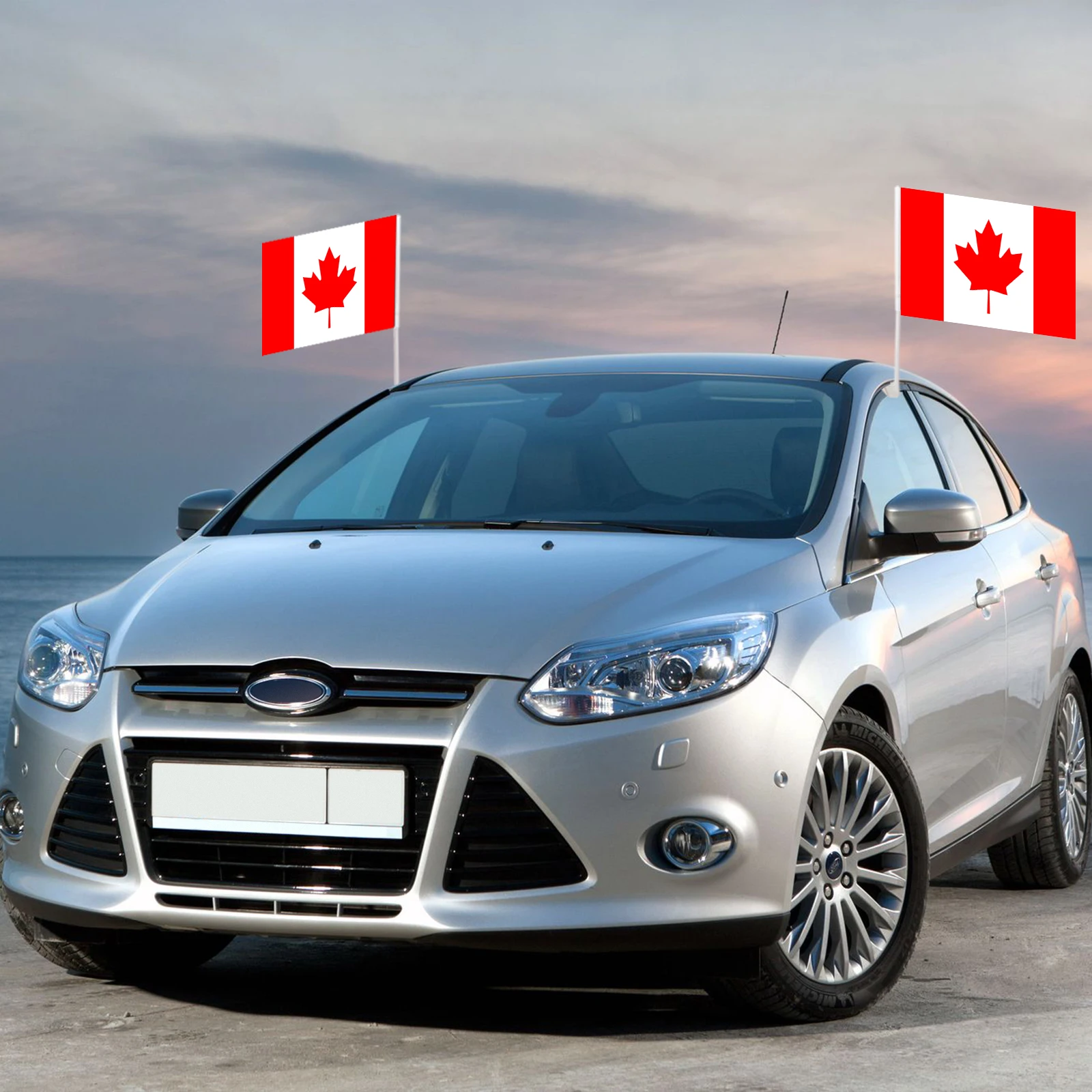 Custom-sized Promotional Canada Car Flag 12 X 18 Personalized Polyester Window with Plastic Rod