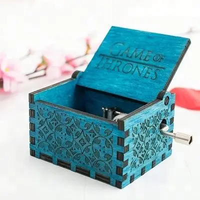 movie theme song hand crank wooden music boxbox  gifts