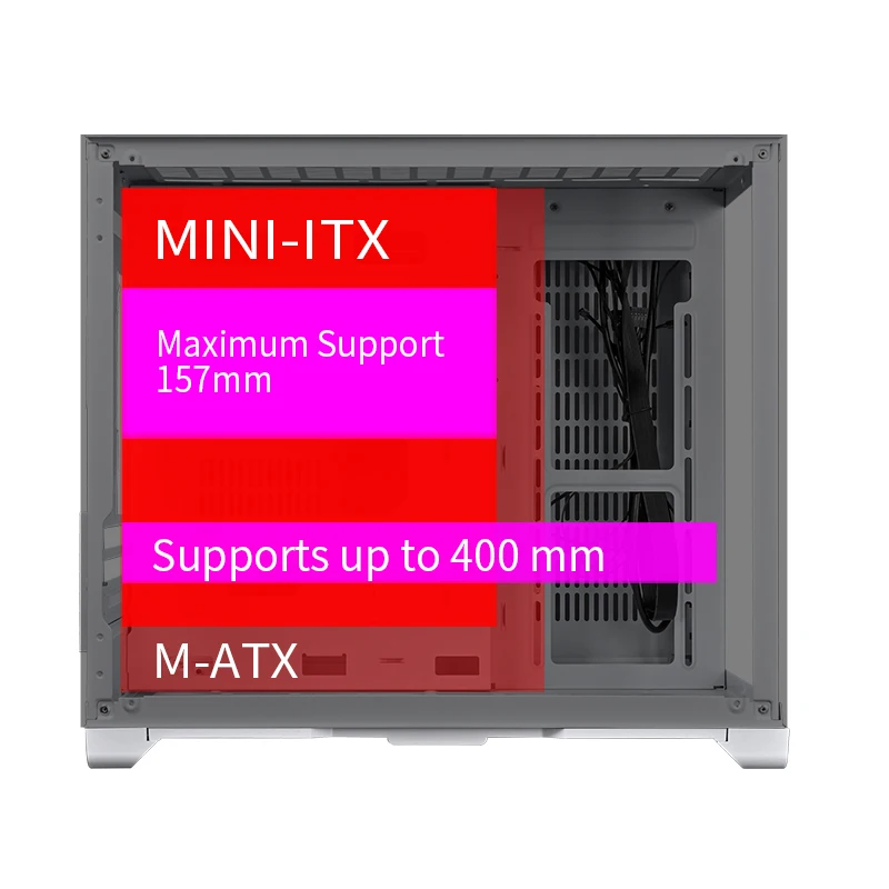 Снеговик Micro ATX PC чехол с панорамным закаленным стеклом обратное соединение материнская плата совместимый черный USB3.0 порт белый геймер