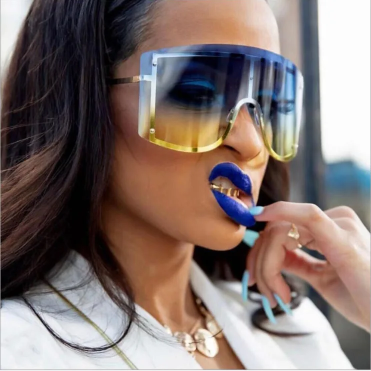
Ultra-large color square ladies sunglasses UV protection sunglasses 